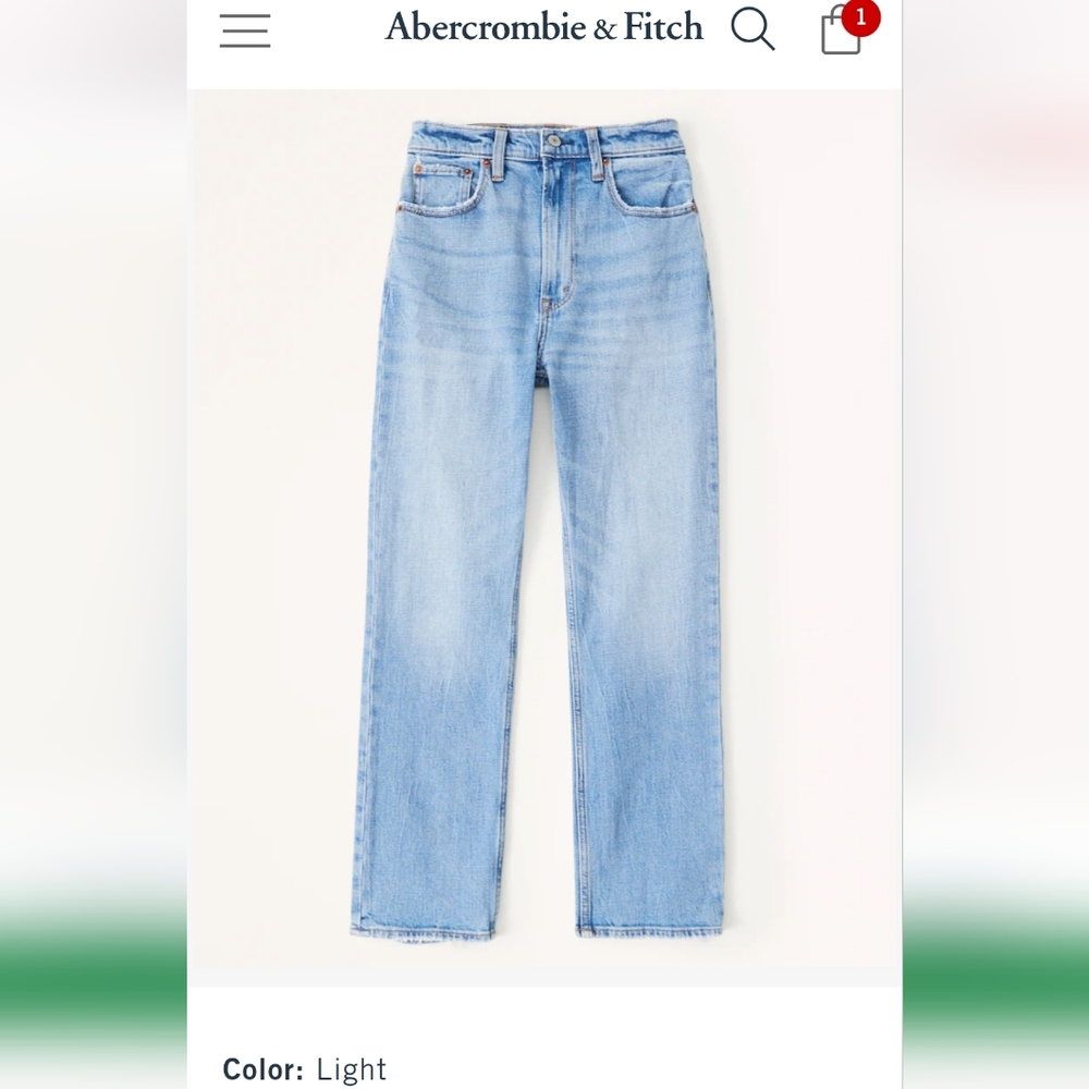 Abercrombie Ultra High Rise Ankle Straight Jean